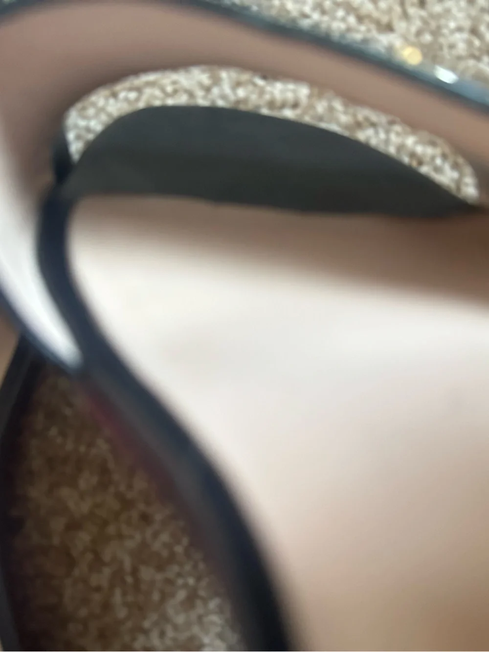 Kate Spade New York Ferry Black Leather  Slide Sandals with silver logo